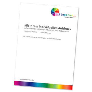Briefbögen DIN A4 mit Individualdruck, 4/0-farbig bedruckt  4C-Euroskala