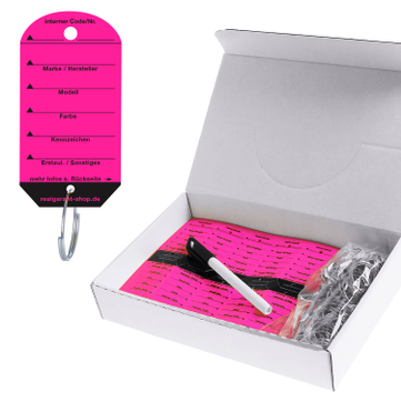 Schlüsselanhänger Car: Sparpackung mit 200 Stück, 1 Stift  Fuchsia