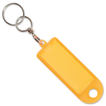 Schlüsselanhänger Dreh-Fix: 360° drehbar, mit Klappdeckel  Orange/Transp.