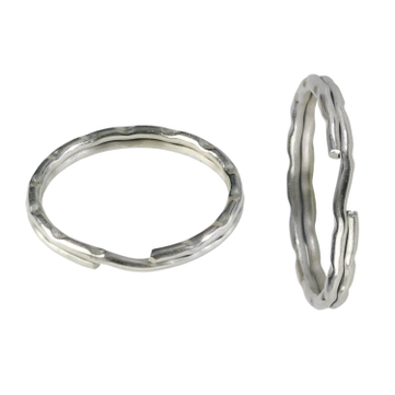 Schlüsselringe 30 mm DeLuxe: 2-fach gebogen, Reliefoptik, (VPE: 50 Stück) 