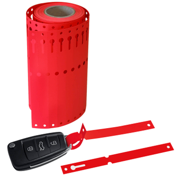 Schlaufenetiketten PVC-Schlaufenanhänger L 160 x B 12,7 mm, 1000 Stk. auf Rolle Rot: 1000 Stk.