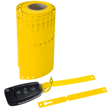 Schlaufenetiketten PVC-Schlaufenanhänger L 160 x B 12,7 mm, 1000 Stk. auf Rolle Gelb: 1000 Stk.