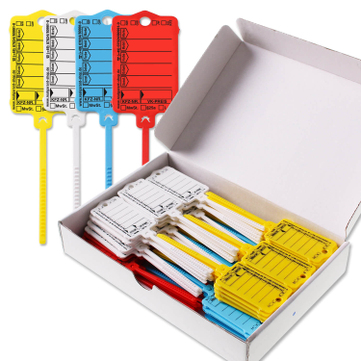 Schlüsselanhänger Autotag 2-Mix-Box: Rasterverschluss, 200 Stück 
