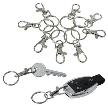 Karabinerhaken Easy aus Metall, Drehgelenk und Schlüsselring wiederverwendbar 