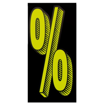 Aufkleber Symbol % Prozentzeichen, für Finanzierungsangebot ablösbar, wetterfest % (Prozent)
