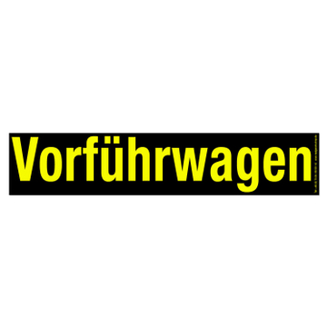 Vorführwagen Werbetext-Folie selbstklebend, von außen auf Glas klebend Vorführwagen