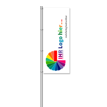 Fahnen Individual aus Mesh-Material, mit 4 Karabinerhaken, H 300 x B 120 cm H300 x B120 cm