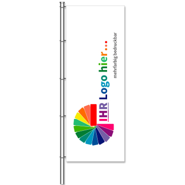 Fahnen Individual aus Mesh-Material, mit 5 Karabinerhaken, H 400 x B 150 cm H400 x B 150 cm