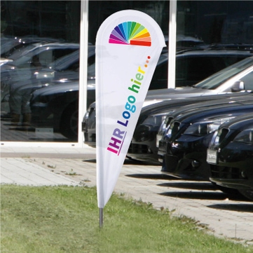 Wings-Banner Set 1: Trendy: mit Ihrem Logo, mit Erdspieß, Gestänge & Tasche 