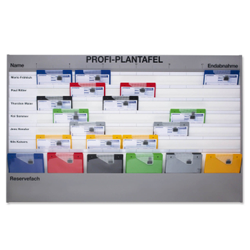 Plantafel Profi A4 Werkstattplaner 7 Reihen (6+1) Zeitskala mit Metallrahmen 