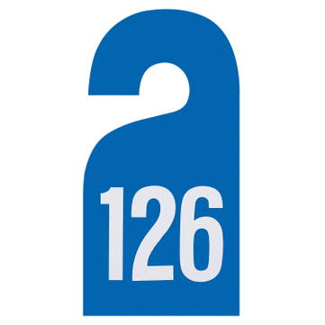 Spiegelanhänger Leitzahl-Anhänger 2-seitig beschriftet: Nr.100 - 999 möglich Blau mit Nr.