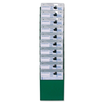 Fächersystem Multi: Griffsicht-System, 10 Fächer für DIN A4 Hochformat, Metall Moosgrün
