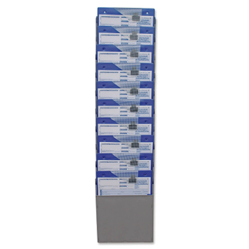Fächersystem Multi: Griffsicht-System, 10 Fächer für DIN A4 Hochformat, Metall Grau/Silber