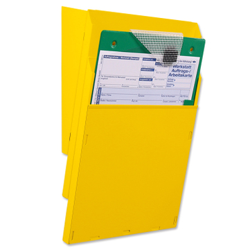 Fächersystem Multi-S 2 Fächer für DIN A4, Griffsicht-System Hochformat, Metall gelb