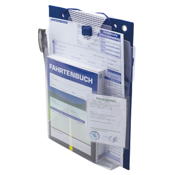 Auftragstasche A4 Volumen: 2x Magnetverschluß  Blau / Transp.