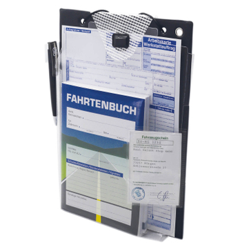 Auftragstasche A4 Volumen: 2x Magnetverschluß  Schwarz/Transp.