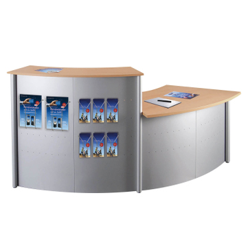 Empfangstheke TK2 Concept: Set aus Theke und Anbautisch, 45 Grad abgewinkelt 