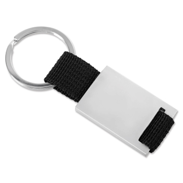 Schlüsselanhänger Boogy mit Nylonband  Silber/Schwarz