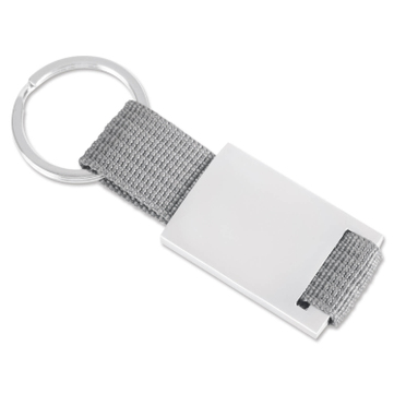 Schlüsselanhänger Boogy mit Nylonband  Silber/Grau