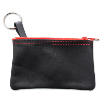 Schlüsseltasche CI mit rotem Nylon-Reißverschluss  Schwarz/Rot
