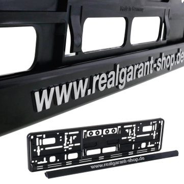 Kennzeichenhalter Erut de Luxe: Schrift & Logos erhaben mit Chrome-Finish 