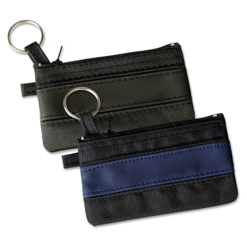 Schlüsseltasche Colour Lane mit Streifenapplikation  Schwarz/Schwarz