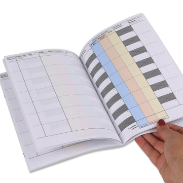 Fahrtenbuch DIN A5 Hochformat, großzügige Spalteneinteilung auf 36 Doppelseiten 