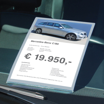 Preisblatthalter A4 Car-Fix Elegance: Stecksystem für KFZ: Front-Seitenscheibe 