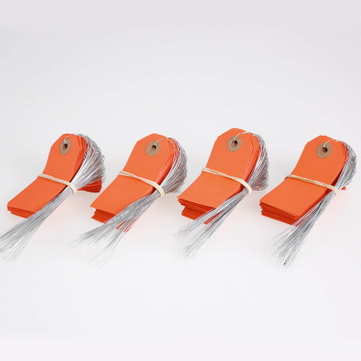 Etiketten aus Karton Eco2: mit Draht und Lochverstärkung, Universaletikett Orange