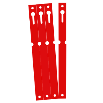 Schlaufenetiketten PVC-Schlaufenanhänger L 160 x B 12,7 mm, 1000 Stk. auf Rolle Rot: 1000 Stk.