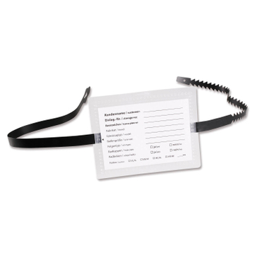 Rad-Reifenanhänger mit Rasterschlaufe L 110 cm, PVC-Hülle & Etikett 
