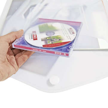Dokumententasche A4 mit Klettverschluß: mit extra Fach für z.B. DVD, Kleinteile 