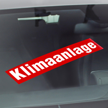 Klimaanlage Werbetext-Folie selbstklebend, von außen auf Glas klebend Klimaanlage