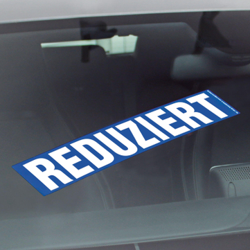 Reduziert Werbetext-Folie selbstklebend, von außen auf Glas klebend Reduziert