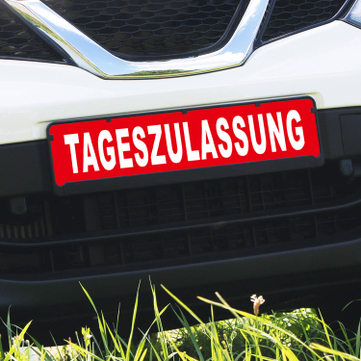 Miniletter Standard: Kennzeicheneinleger 1,5 mm stark, Motiv: Tageszulassung 