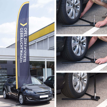 befahrbarer Autofuß passend für Wings-Banner XL zerlegbar befahrbarer Fuß