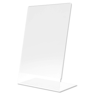 Werbeaufsteller L-Ständer, Tischaufsteller DIN A4 Hoch, aus Acrylglas 