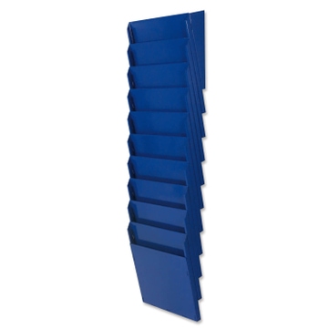Fächersystem Multi: Griffsicht-System, 10 Fächer für DIN A4 Hochformat, Metall Blau