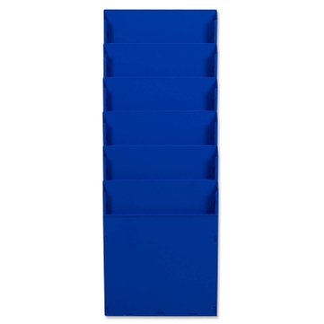 Fächersystem Multi: Griffsicht-System, 6 Fächer für DIN A4 Hochformat, Metall Blau