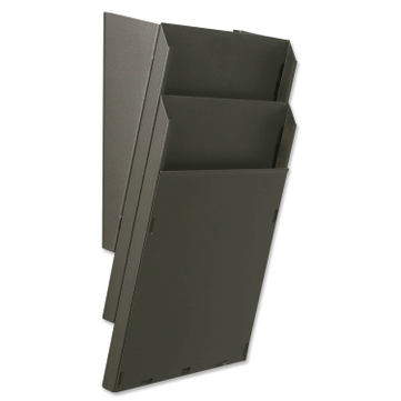 Fächersystem Multi-S 2 Fächer für DIN A4, Griffsicht-System Hochformat, Metall Umbra
