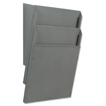 Fächersystem Multi-S 2 Fächer für DIN A4, Griffsicht-System Hochformat, Metall Grau/Silber