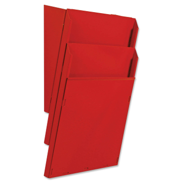 Fächersystem Multi-S 2 Fächer für DIN A4, Griffsicht-System Hochformat, Metall Rot