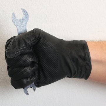 Nitril-Handschuhe L: Manutril Flex Grip: Größe L (8-9), extra reißfest, Top Grip 