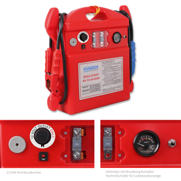 Kunzer Starthilfe AS 12-24/2000: Spitzenstrom 5920 A (12V) für 12 und 24 Volt 