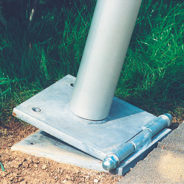 Kippgelenk-Zubehör für Fahnenmasten mit Ø 76 mm, bis max. Höhe: 9 m f. Mast Ø 76 mm