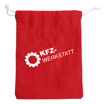 Radschrauben-Beutel mit Ihrem 1-farbigem Werbeaufdruck  Rot