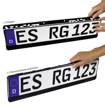 Kennzeichenhalter Easy-Click RGS®: Clickverschlußtechnik unbedruckt / blanko 