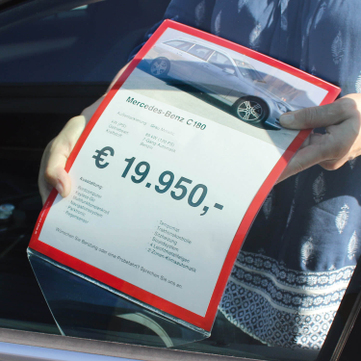 Preisblatthalter A4 Car-Fix Elegance: Stecksystem für KFZ: Front-Seitenscheibe 