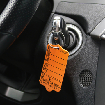 Schlüsselanhänger Autotag 1: 100 Anhänger mit Stahlringen  Orange