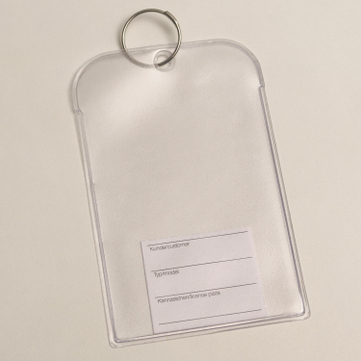 Schlüsseltasche Car: für Autoschlüssel, Keycard, mit Etikett und Schlüsselring 